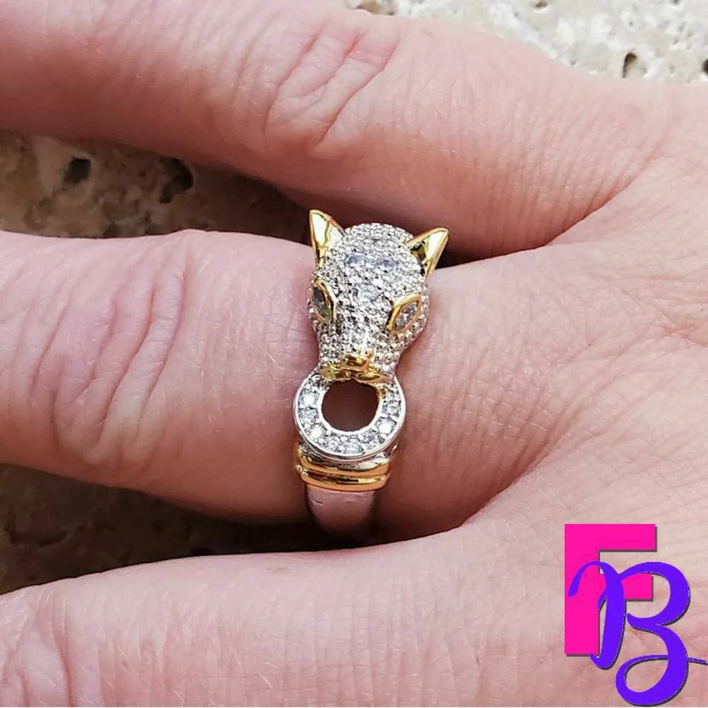 Designer Silver & Gold Panther Ring - Picture 9 of 12